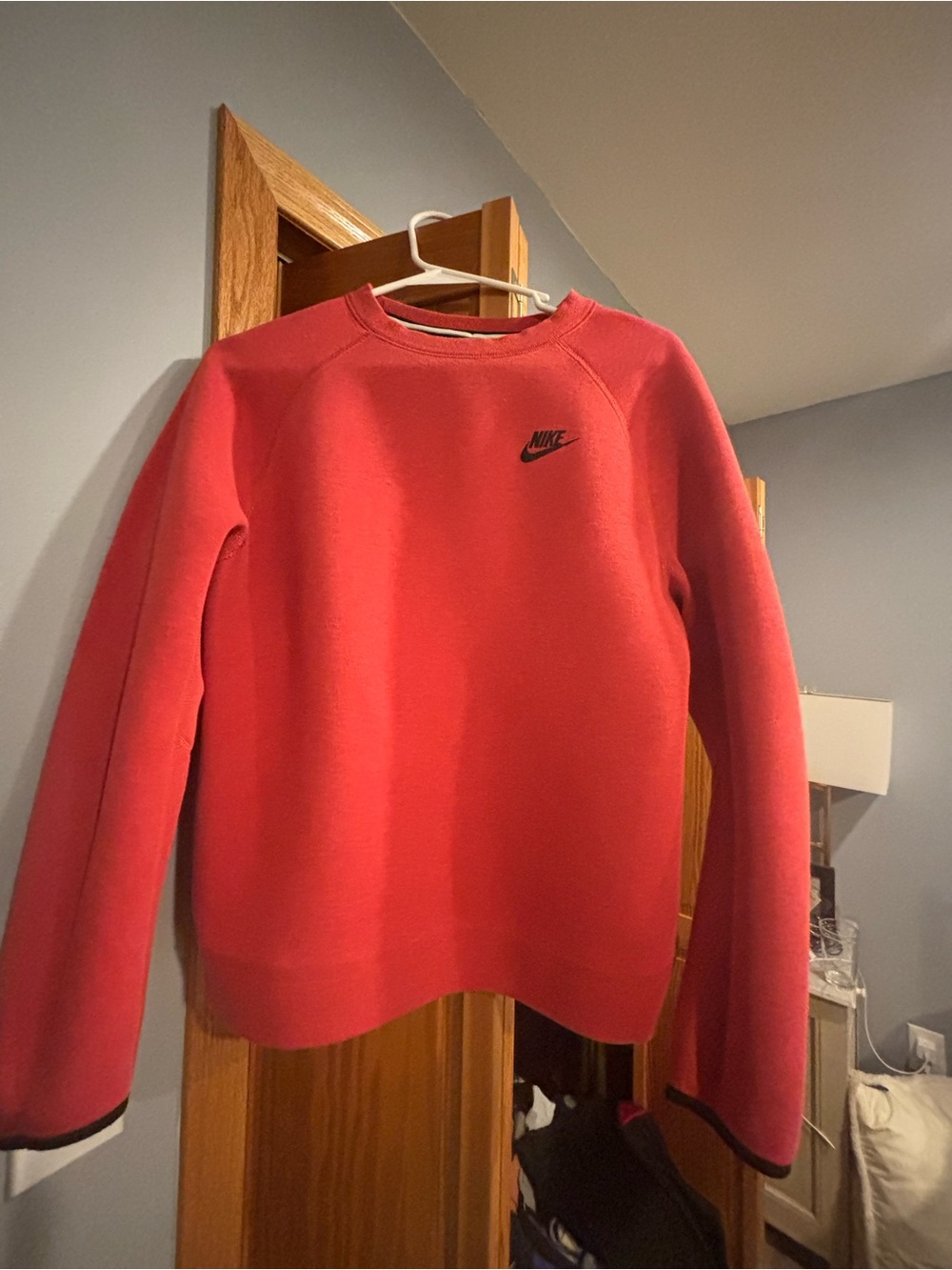 Nike Red Crewneck Sweatshirt with Black Swoosh